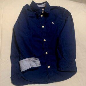 H&M LABEL OF GRAND GOODS, BOYS NAVE BLUE LONG SLEEVE CASUAL DRESS SHIRT SZ 4-5